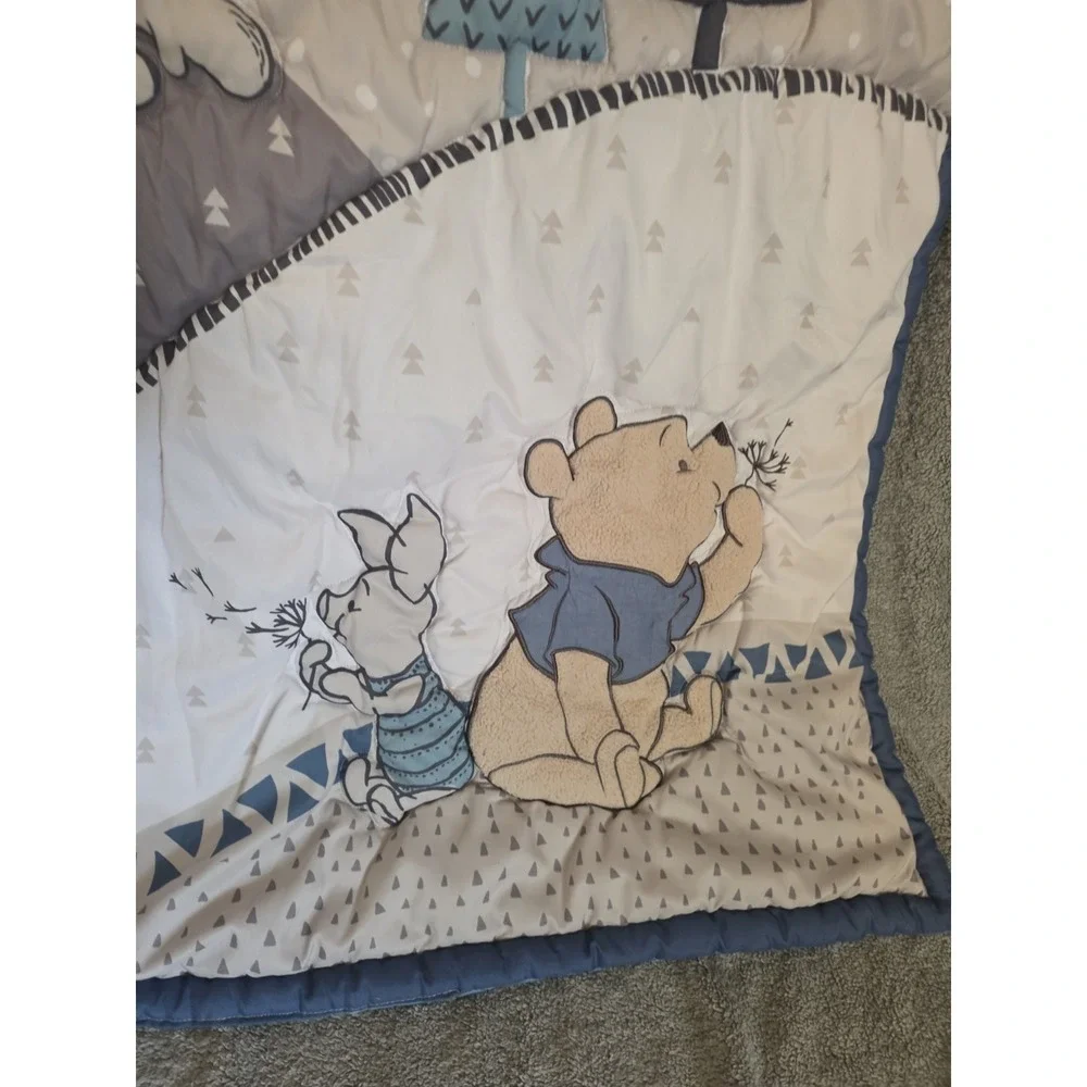 Disney Baby Forever Pooh Lambs & Ivy Crib Toddler Bed Quilt 33x43